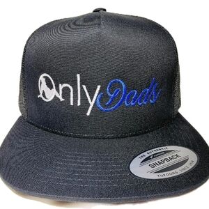 Dads Only Royal Blue Dads TextFlat Bill Mesh Snapback Trucker Hat Cap
